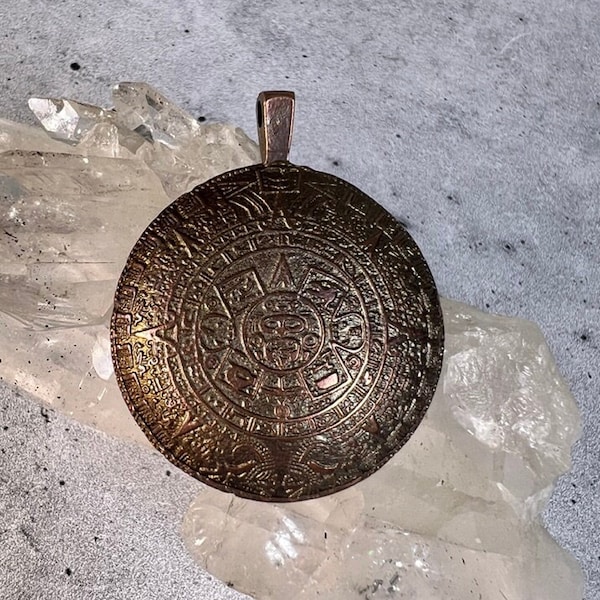 Dark Bronze, Pewter, Antique Brass  Mykonos Mayan Calendar