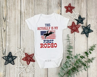 Baby Rodeo Bodysuit, Western First Rodeo Outfit, Cowboy Shower Gift