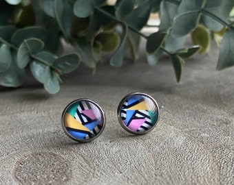 LAST CHANCE** 80s Inspired Retro 10mm stud Earrings