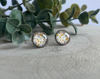 Yellow Floral 10mm stud Earrings