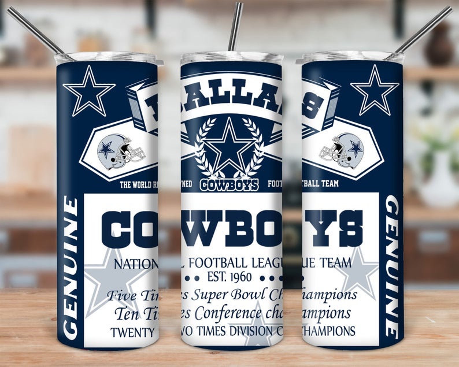 Dallas Cowboys 20oz Skinny Tumbler Etsy