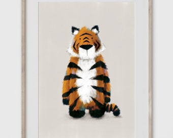 Tiger Nursery Print - Scandi Jungle Safari Theme