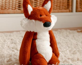 Fox Soft Toy - &#39;Rusty&#39; the fox soft toy, stuffed animal - Fox Baby shower gift | baby plush toy | Fox Cuddly Toy