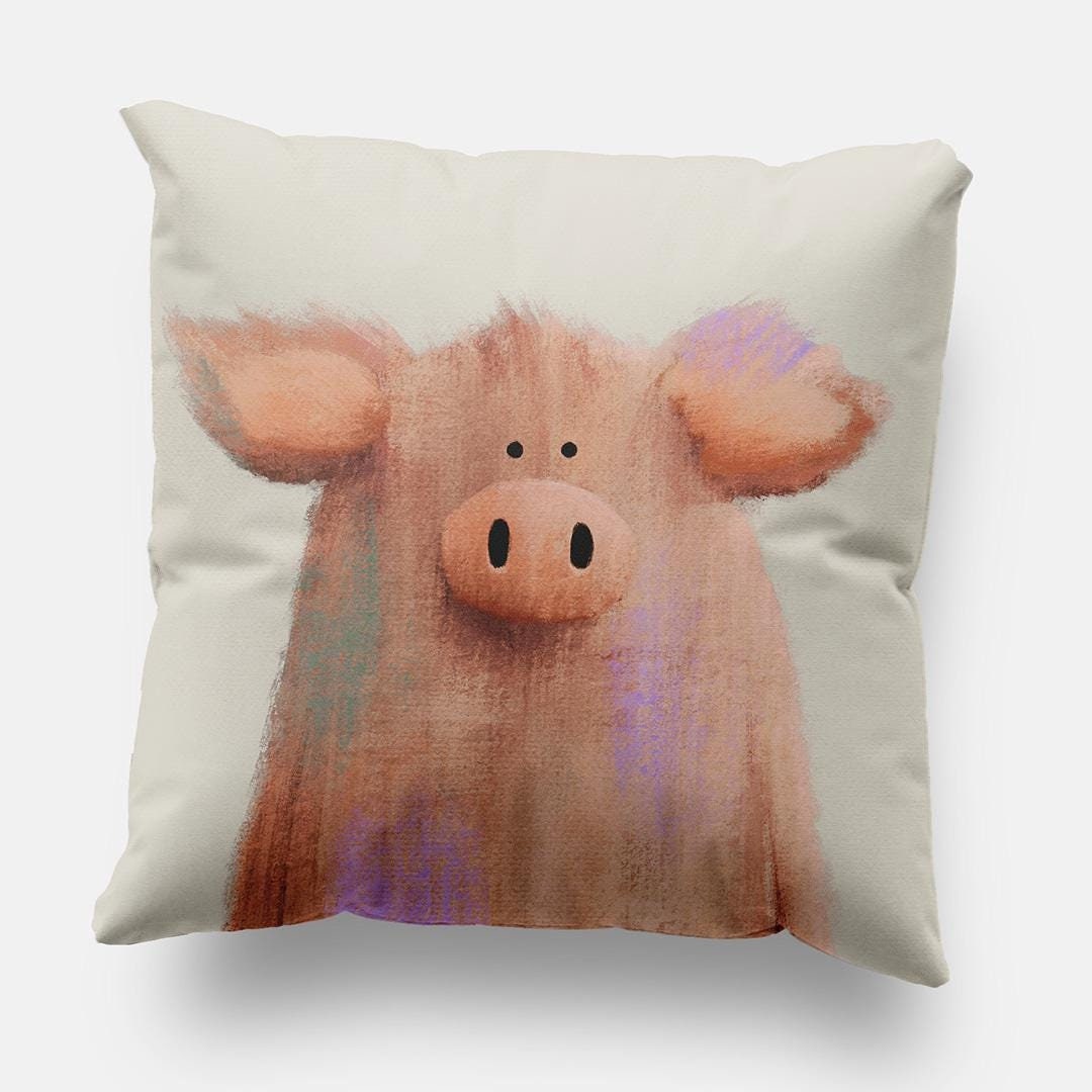 Parker the Pig Children s Cushion Cover Little Piggy Farmyard Theme Cushion Cover for Children s Bedroom or Nursery Etsy