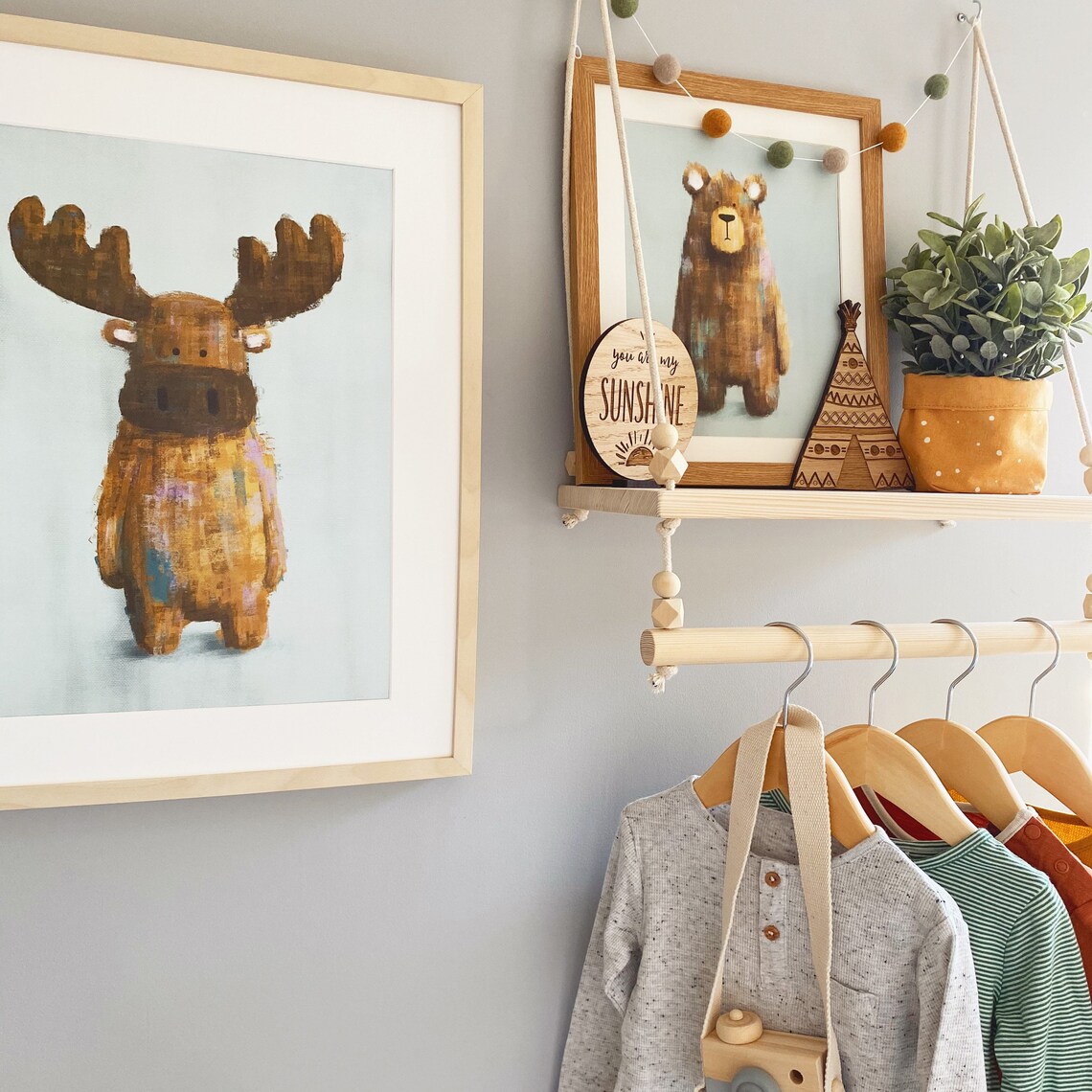 Moose Nursery Print Animal Print Nursery Decor Woodland Etsy