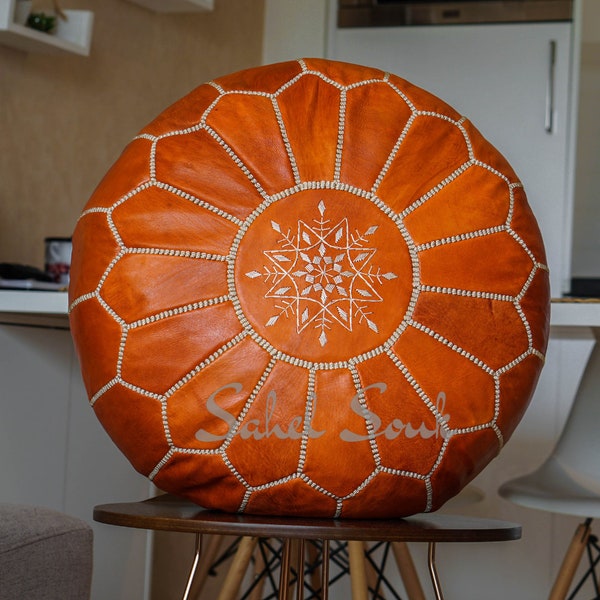 Leather Ottoman Etsy