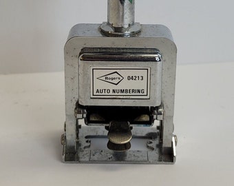 W.T. Rogers - Auto Numbering Metal Stamp 04213 6 Digit Auto Numbering (LL) Vtg