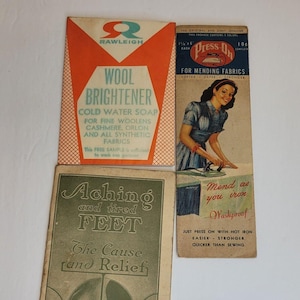 Vintage Lot of Advertising Samples & Ephemera - Rawleigh Wool Brightener etc