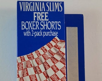 Vintage Virginia Slims Cigarettes Tobacco Boxer Shorts Underwear Checker New