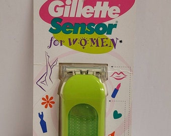 Gillette Sensor Excel Rasoio da donna con manico e rasoio con UNA LAMA NOS 1997 Verde lime