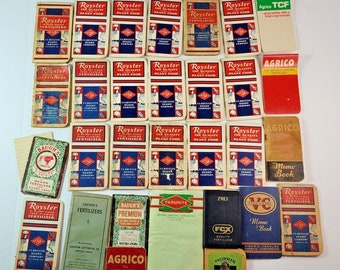 Vintage Lot 30+ 1920s - 1950s Fertilizers Farm Notebooks Ephemera Royster etc