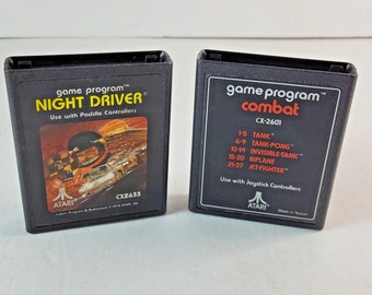 NIGHT DRIVER & Combat Atari 2600 Video Game Cartridges Lot