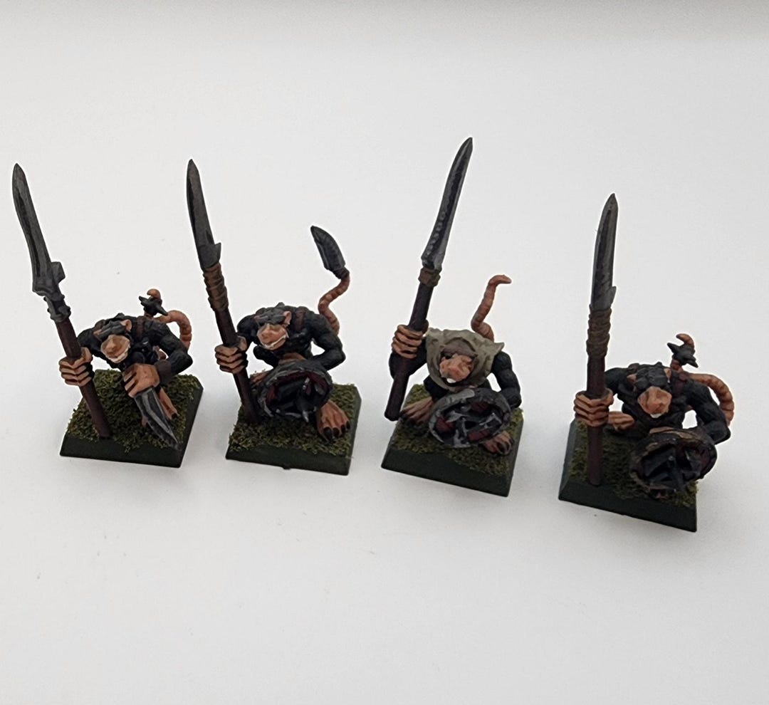 Skaven Clanrat Regiment 4 Painted Miniatures Ratfolk Rat 90's Warhammer ...