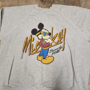 Vintage Disney Mickey Mouse Beverly Hills Sweatshirt Size XL Tultex Sherry MFG image 2
