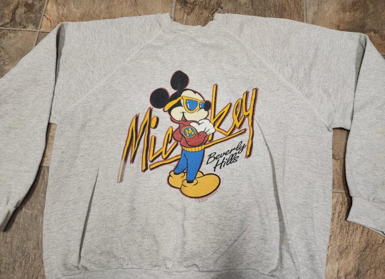 Vintage Disney Mickey Mouse Beverly Hills Sweatshirt Size XL Tultex Sherry MFG image 2