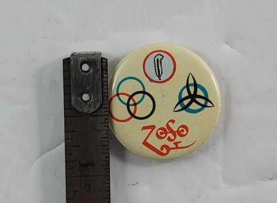Vintage 1970s LED ZEPPELIN pin 1" Badge ZOSO butt… - image 4