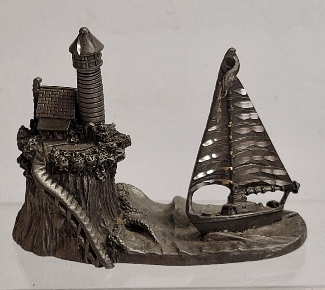 Vintage Spoontiques 3005 Lighthouse Ship Boat Yacht Pewter Fantasy ...