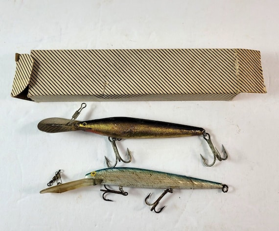 Vintage 7 Lot 2 Bagley's Go Devil Fishing Lure Spoon Bill Gold