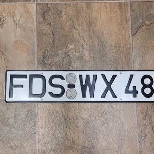 Duitse Europese nummerplaat zwart wit FDS-WX 48 20,5&quot;