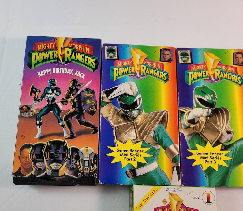 Lot 5 Mighty Morphin Power Rangers VHS Tapes Green Ranger Etsy