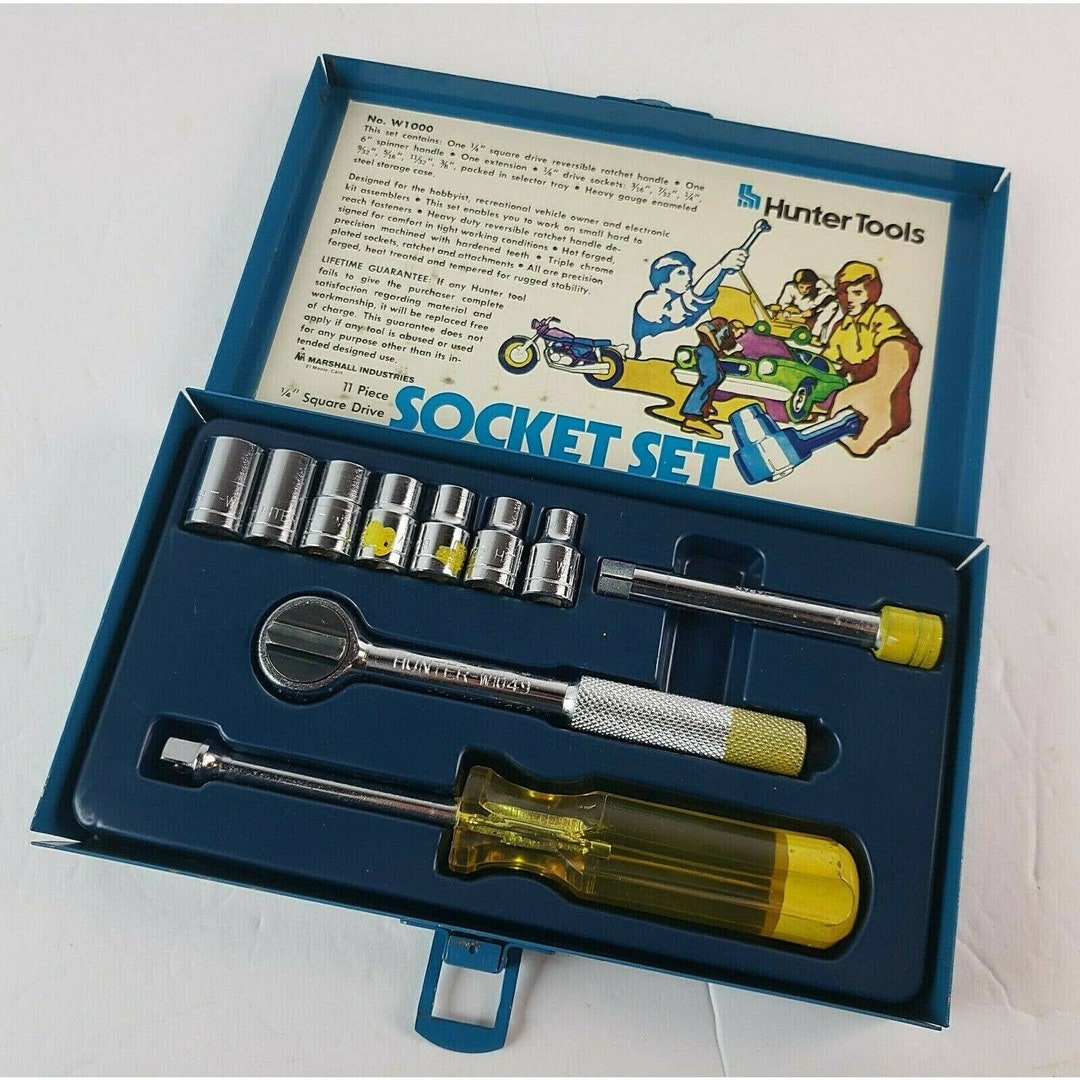 Vintage Hunter Tools 11 Piece Socket Set #W1000 VGC Made in Japan ...