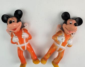 x2 Durham Mickey Mouse Club Parachute Figure 50s Walt Disney Productions #1515