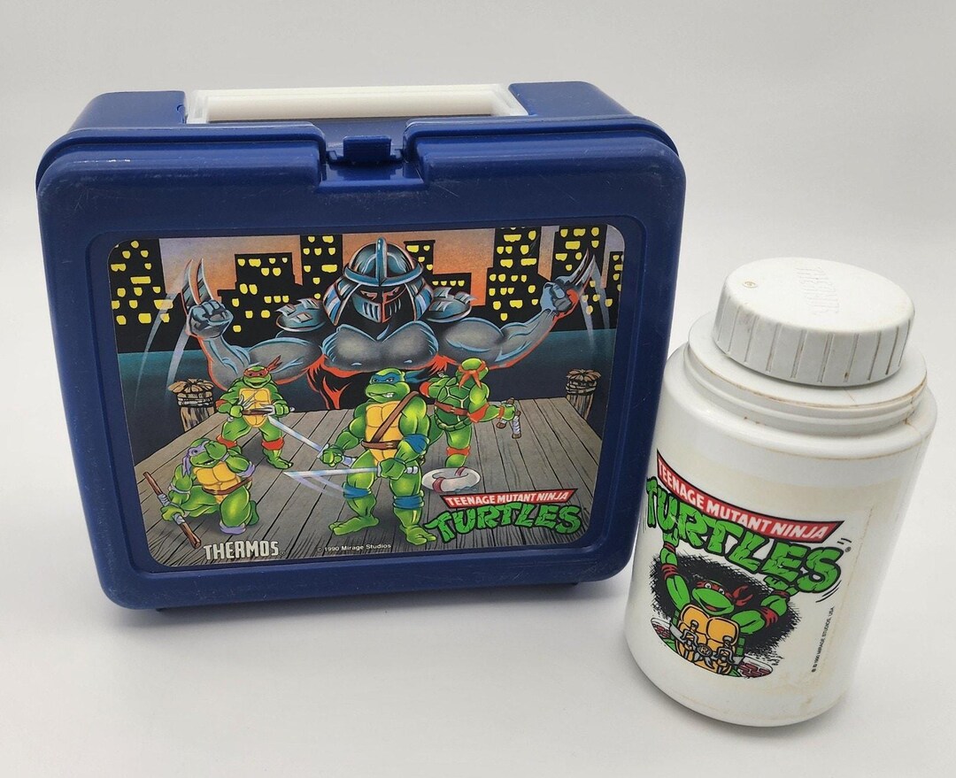Vintage 1990 Teenage Mutant Ninja Turtles Lunchbox + Thermos