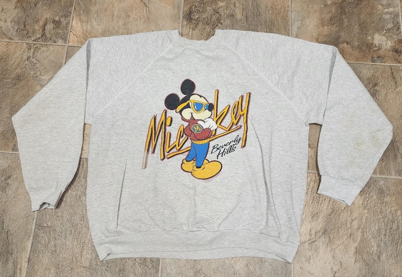 Vintage Disney Mickey Mouse Beverly Hills Sweatshirt Size XL Tultex Sherry MFG image 1