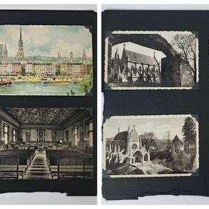 Lot de 7 vintage 1940 Paris France Cartes postales de l’époque de la Seconde Guerre mondiale Notre Dame Architecture