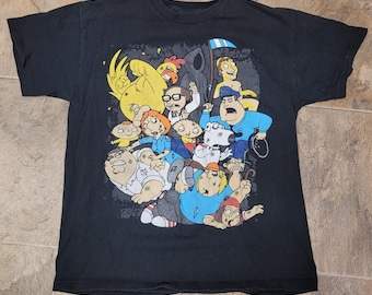 Y2K Family Guy Major Characters Chicken Graphic T Shirt Youth XL Adult S/M