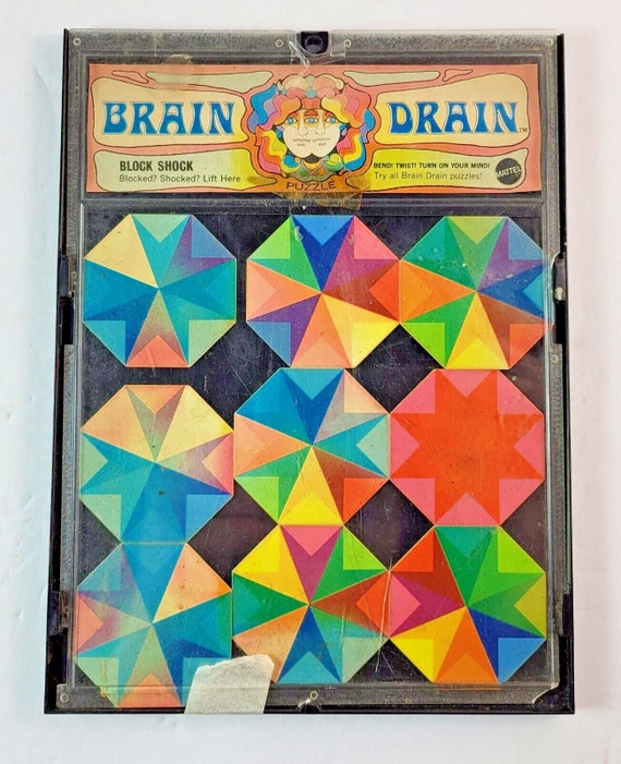 1969 Block Shock Psychadelic BRAIN DRAIN Puzzle by Mattel Vintage