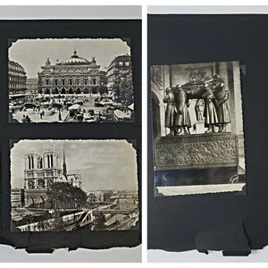 Lot de 7 vintage 1940 Paris France Cartes postales de l’époque de la Seconde Guerre mondiale - Notre Dame, Skyline