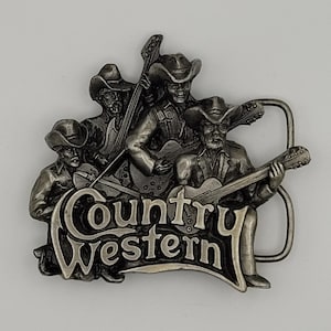 Vintage Bergamot Country Western Music Band Guitar USA 3D Belt Buckle 1981