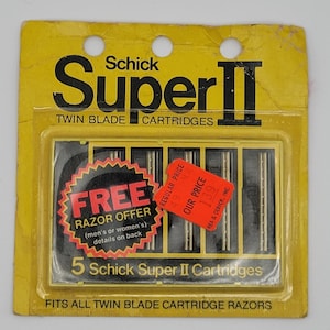 Schick Super II Twin Blade-cartridges - NIEUW, set van 5 NOS Sealed Vintage