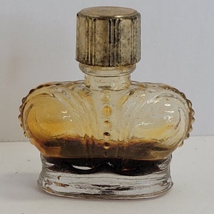 Vintage Empty Prince Matchabelli Golden Autumn Perfume Crown Mini Bottle 1/8 oz