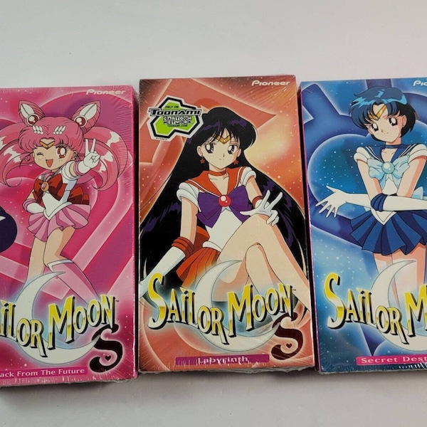 Sailor Moon S Lot of 3 SEALED New VHS Tapes (2000) Pioneer Watermarked Anime