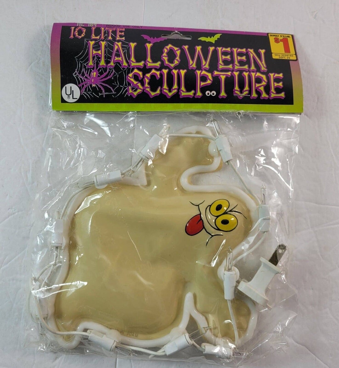 Vintage Halloween Light up Ghost Sculpture Decoration 10 Lite Etsy