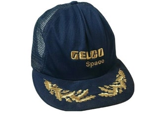 Vintage GELCO SPACE Embroidered Trucker Snapback Baseball Hat Cap - USA