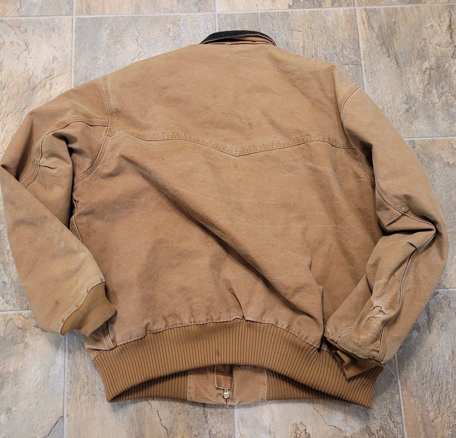 Carhartt J14 Santa Fe Brown Canvas Full Zip Quilt Lined Bomber