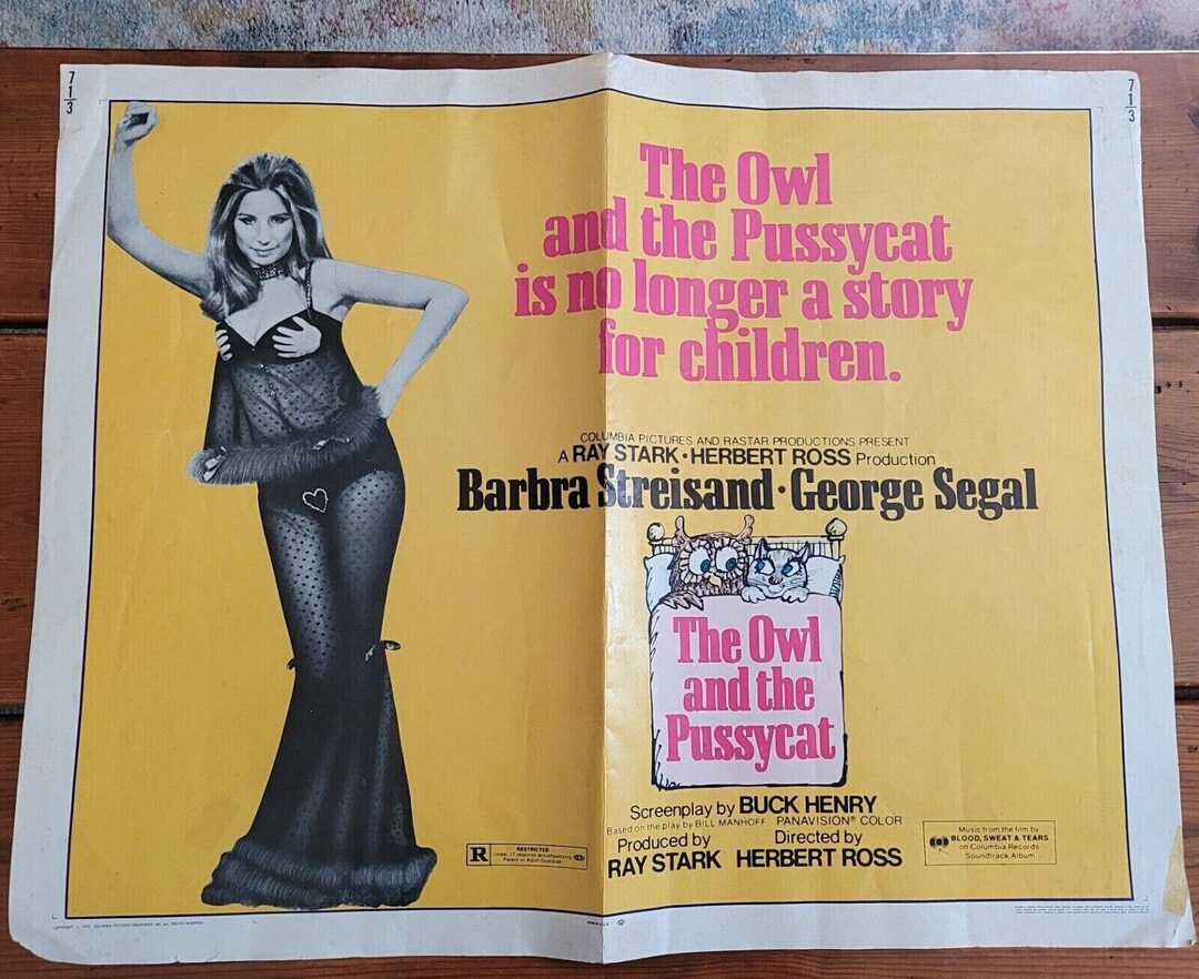 Vintage Half Sheet Movie Poster for the Owl and the Pussycat, 1979, B. Streisand - Etsy