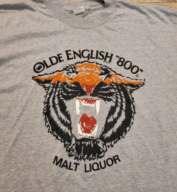 Vtg 1970s 80s Olde English 800s Liquor Brand Tiger Logo T-shirt Single  Stitch XL - Etsy