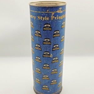 Vintage 1970s Pringles Country Style Hearty Potato Chips Can - Empty Canister!