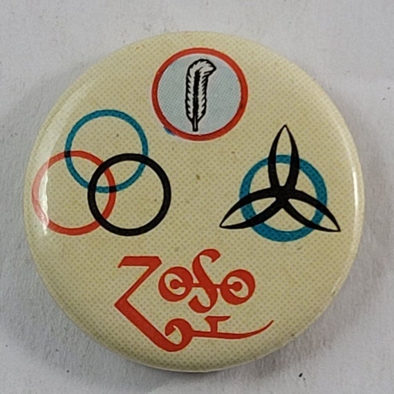 Vintage 1970s LED ZEPPELIN pin 1" Badge ZOSO butt… - image 2