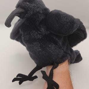 Folkmanis Folktails Black Raven Crow Bird Full Body Hand Puppet 12&quot; Furry Folk