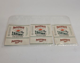 Lot of 3 Vintage Prosperity Cigarette Tobacco Wrappers Danville, Virginia NOS