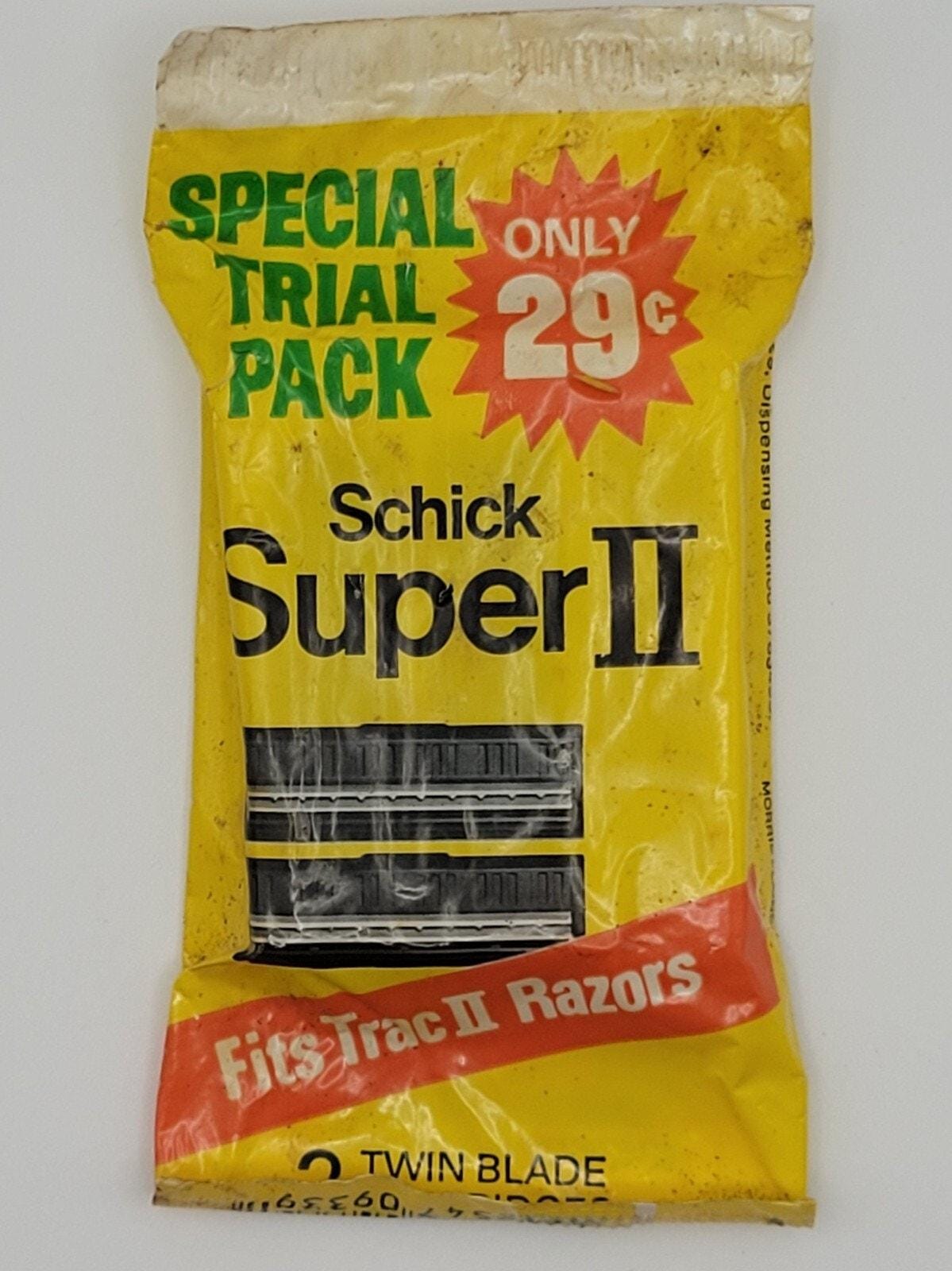 Schick Super II Twin Blade Cartridges NEW Special Trial Pack NOS Sealed Vintage