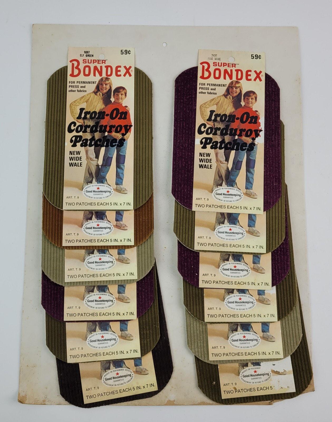 Vintage 1970s Bondex Iron-on Corduroy Patches Full Display