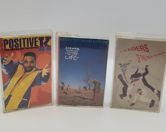 Lot of 3 Rap Hip Hop Cassette Tapes - Leaders Of The New School, Positive K etc