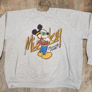 Vintage Disney Mickey Mouse Beverly Hills Sweatshirt Size XL Tultex Sherry MFG image 3