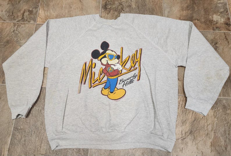 Vintage Disney Mickey Mouse Beverly Hills Sweatshirt Size XL Tultex Sherry MFG image 3